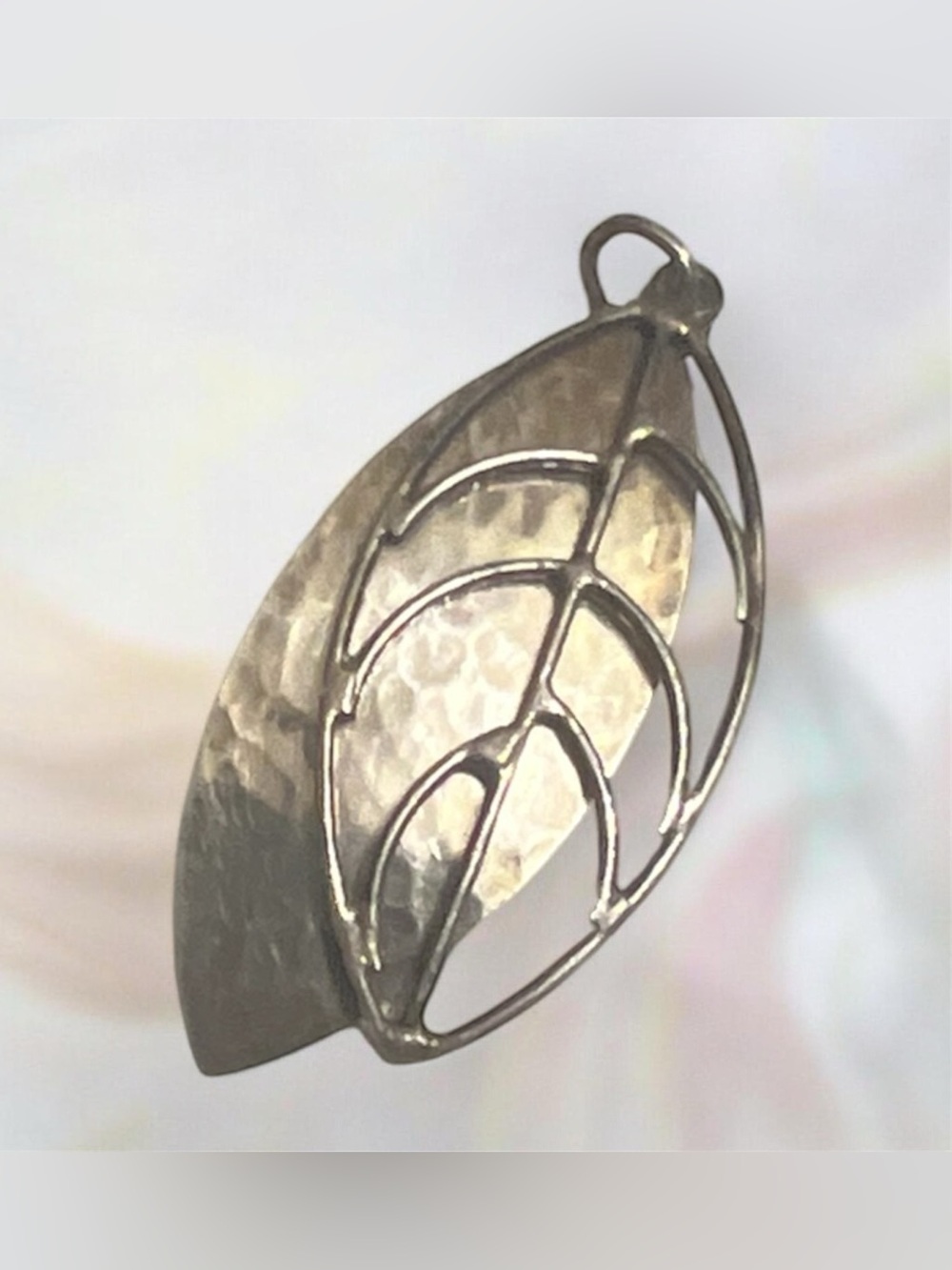 Vintage .925 Sterling Silver Mexico Leaf Necklace Pendant Charm